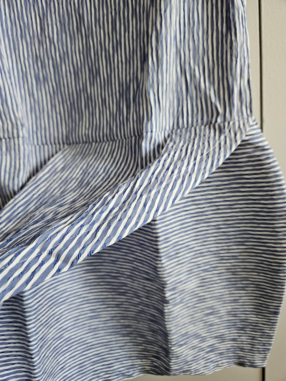 Rare Flagpole Size M Blue Striped One-Shoulder Cold-Shoulder Dress - Picture 5 of 7